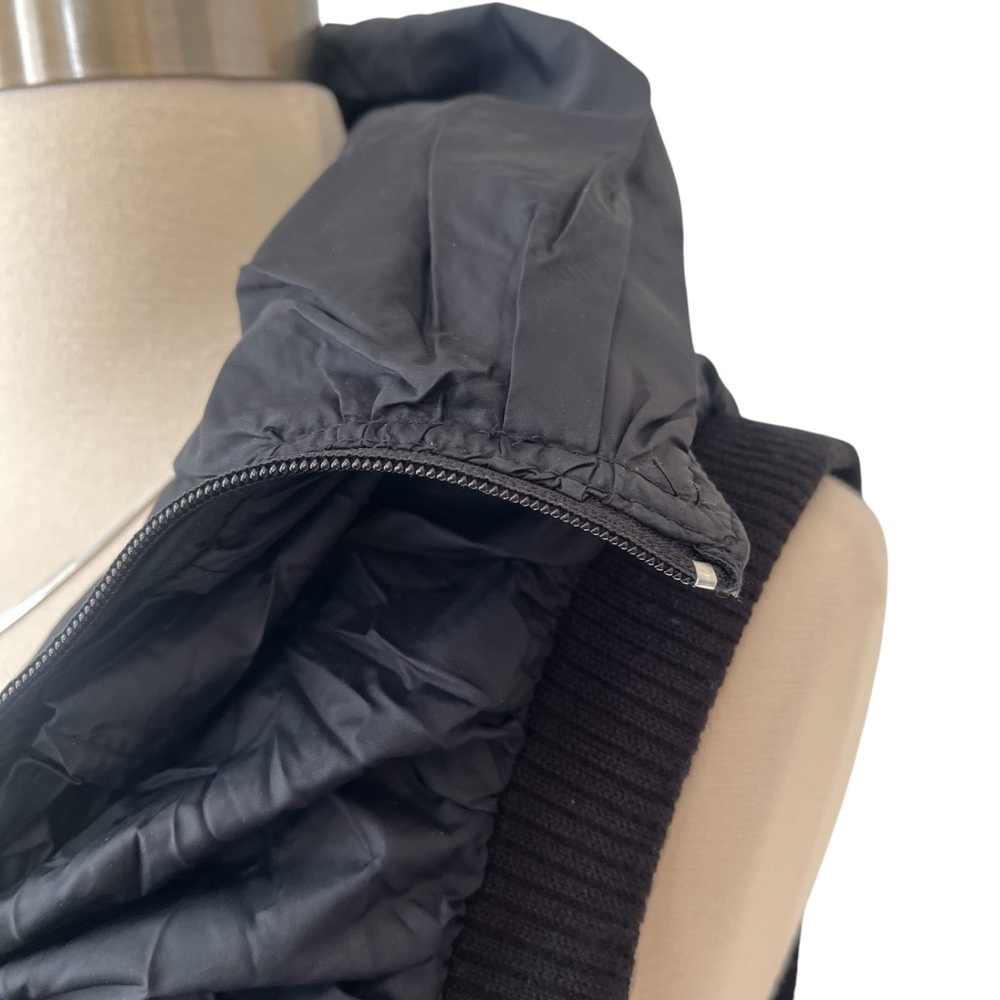 Free People shirred full zip insulated nylon vest black S - Picture 8 of 13